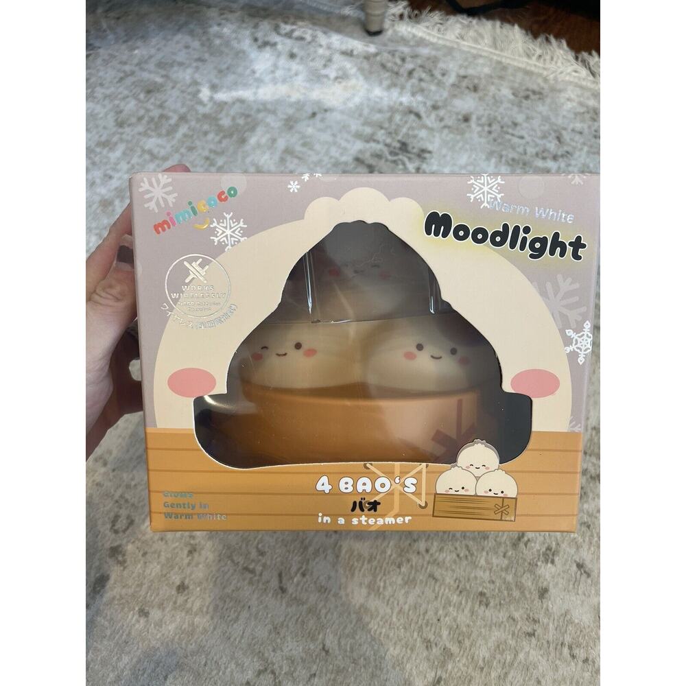 4 Baos In A Steamer Warm White‎ Moonlight Nightlight BNIB Cute Kids Bedtime